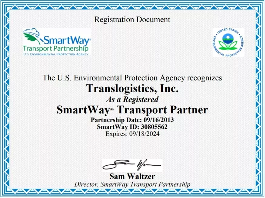 Smartway Certified Transportation Partner