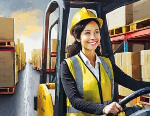 Employee Driving Forklift