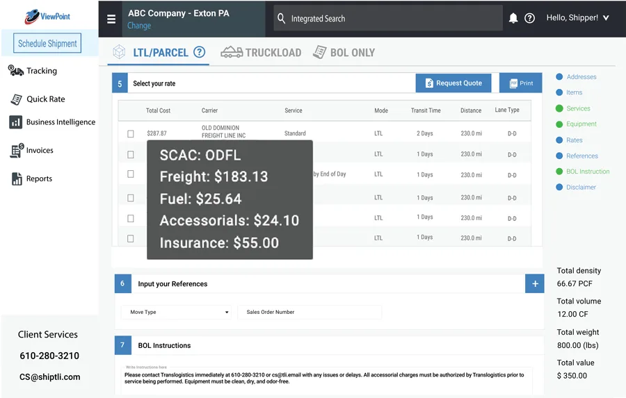 Additional Freight Insurance Purchasing with ViewPoint